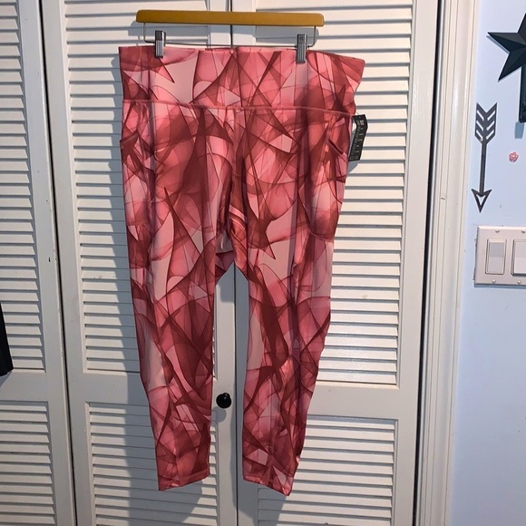 Ideology Swirling Lip Gloss Smoke 7/8 Leggings Pink Rose Women’s 2X new - Picture 3 of 7